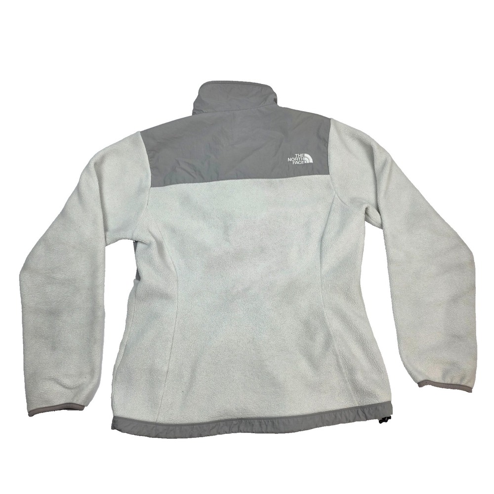 The North Face Women's Denali Fleece M Polartec Full Zip Jacket White Gray - Picture 2 of 4